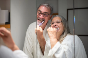 brushing teeth